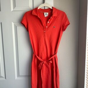 Lacoste Women's Orange/Red Polo Dress